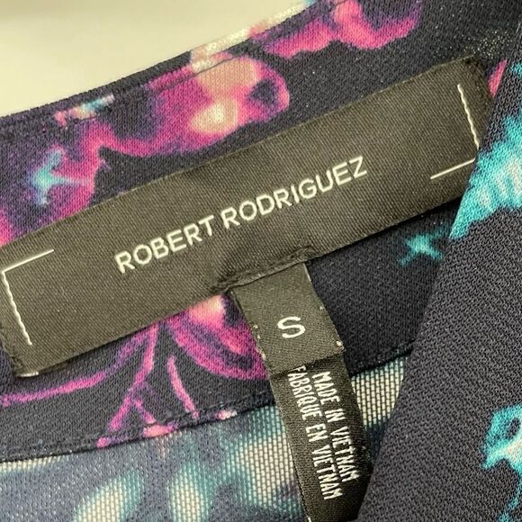 Robert Rodriguez Raven Floral VNeck Faux Wrap Midi A Line Dress - Picture 3 of 6